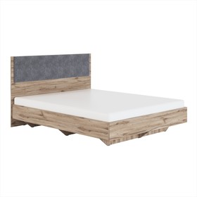 Кровать с мягким элементом «Николь №1.3», 1600×2000 мм, цвет серый/дуб альпийский