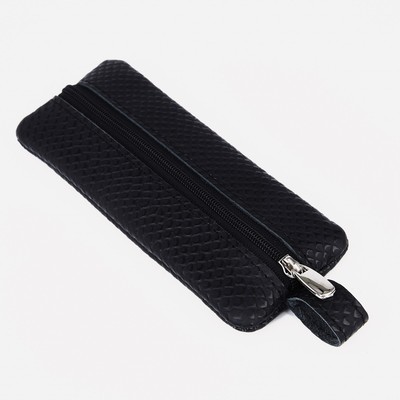 Ключница на молнии, длина 15 см, кольцо, цвет чёрный