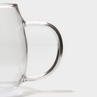 Кружка для заваривания «Нежность», 300 мл, с керамическим ситом, стекло, розовая - фото 53306130