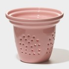 Кружка для заваривания «Нежность», 300 мл, с керамическим ситом, стекло, розовая - фото 53306132