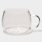 Кружка для заваривания «Нежность», 300 мл, с керамическим ситом, стекло, голубая - фото 24428058