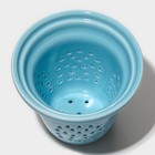 Кружка для заваривания «Нежность», 300 мл, с керамическим ситом, стекло, голубая - фото 24428062