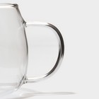 Кружка стеклянная для заваривания с керамическим ситом «Нежность», 300 мл, цвет бирюзовый - фото 39444424