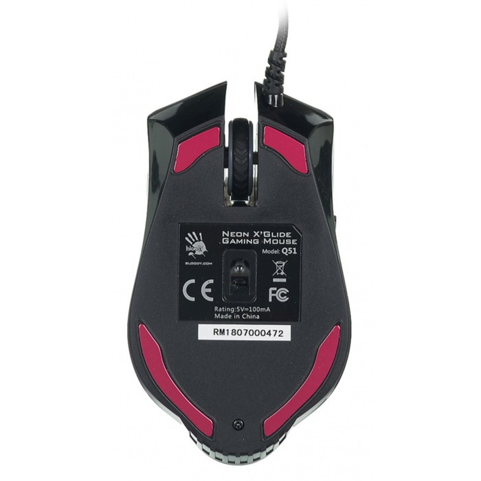 Мышь A4Tech Bloody Q51 черный/рисунок оптическая (6200dpi) USB (8but) - фото 51347655