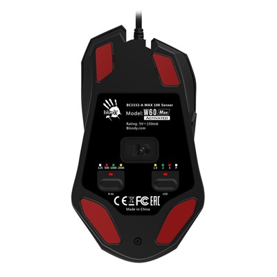 Мышь A4Tech Bloody W60 Max, оптическая, USB, 10 кнопок, 10000 DPI, белая