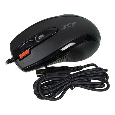 Мышь A4Tech XL-750BK, чёрный, лазерная, 3600 dpi, USB 2.0, 6 but