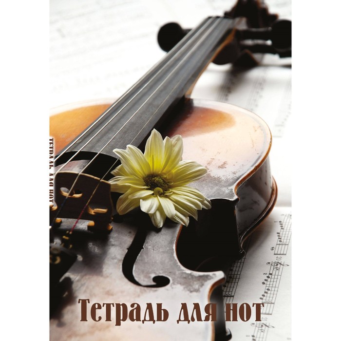 Тетрадь для нот «Скрипка с цветком», А4