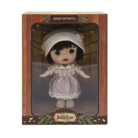 Кукла Baby Cute, в шапке и платье, 18 см