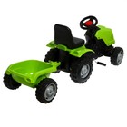 Трактор на педалях, с прицепом, цвет зелёный - фото 7347891