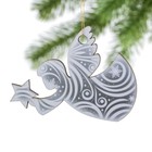 Ёлочная игрушка новогодняя деревянная «Ангел», 9,4 х 7,1 см - Фото 2