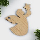 Ёлочная игрушка новогодняя деревянная «Ангел», 9,4 х 7,1 см - Фото 3
