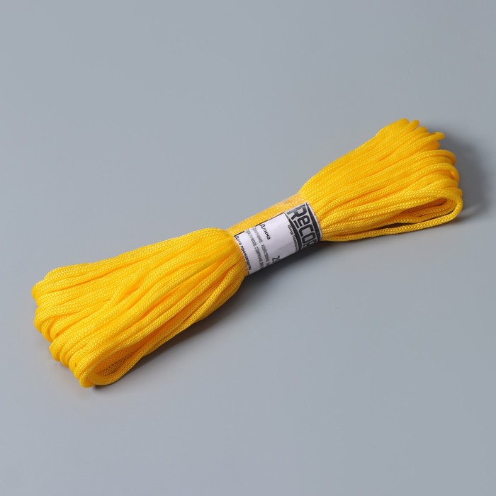 Шнур бытовой «Помощница», d=4 мм, 20 м, цвет жёлтый - Фото 1