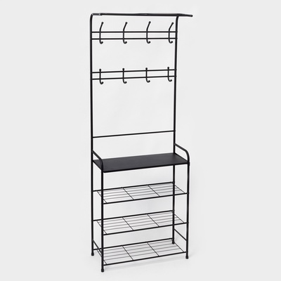 Стеллаж в прихожую «Константа», 69×26×183 см, чёрный