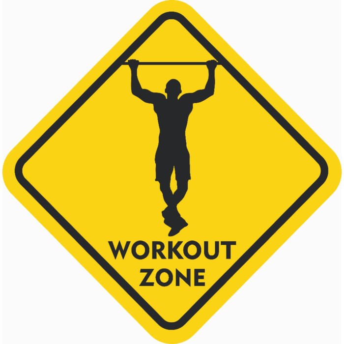 Знак декоративный (постер) "Workout zone" 32х32 см, пластик - фото 1907826426