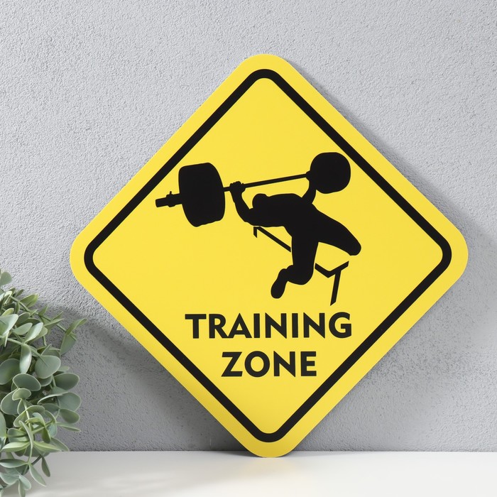 Знак декоративный (постер) "Training zone" 32х32 см, пластик - фото 1887229974