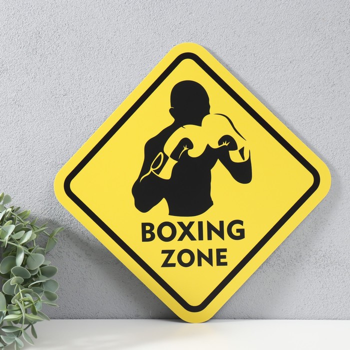 Знак декоративный (постер) "Boxing zone" 32х32 см, пластик - фото 1907826441