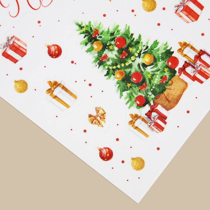 Наклейка со светящимся слоем «Новогодняя сказка», ёлка, 10.5 × 14.8 см
