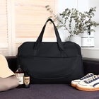 Сумка дорожная на молнии, наружный карман, длинный ремень, цвет чёрный - фото 47166176