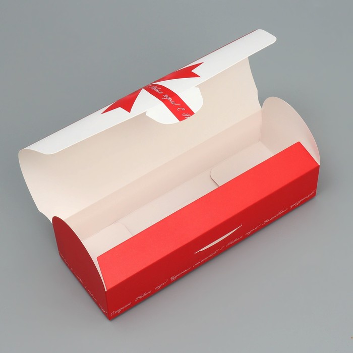 Коробка под кекс «С Новым годом», бант, 9 х 9 х 24,5 см