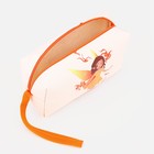 Косметичка на молнии, с ручкой, цвет оранжевый - Фото 3