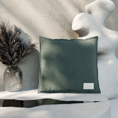 Подушка Этель, 45×45+1 см, тёмно-зелёная, 100% хлопок