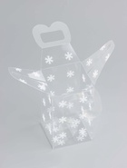 Коробка подарочная новогодняя складная ПВХ «Снежинки» 6×6×10 см - Фото 4