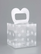 Коробка подарочная новогодняя складная ПВХ «Снежинки» 11×11×11 см - Фото 3