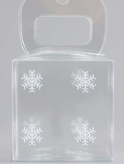 Коробка подарочная новогодняя складная ПВХ «Снежинки» 5×5×5 см - Фото 2