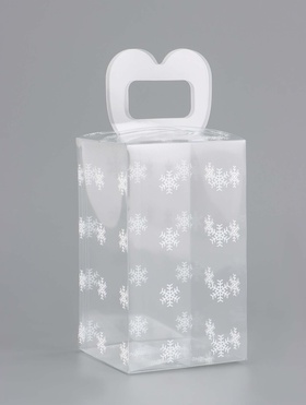 Коробка подарочная новогодняя складная ПВХ «Снежинки» 12?7?7 см (комплект 5 шт)