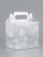 Коробка подарочная новогодняя складная ПВХ «Праздничное настроение» 11×11×11 см . - Фото 3