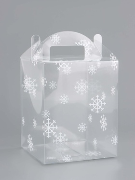 Коробка подарочная новогодняя складная ПВХ «Праздничное настроение» 12?12?15 см (комплект 5 шт)