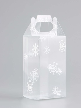 Коробка подарочная новогодняя складная ПВХ «Праздничное настроение» 4?4?8 см (комплект 5 шт)