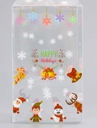 Коробка подарочная новогодняя складная ПВХ «Веселый Дед Мороз» 6×6×10 см - Фото 4