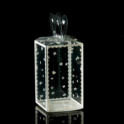 Складная прозрачная коробка из PVC, для упаковки подарков, «Сердце», 12×7×7 см