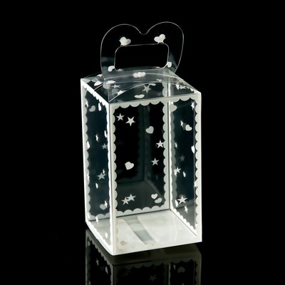 Складная прозрачная коробка из PVC, для упаковки подарков, «Сердце», 6×6×10 см