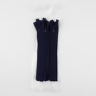 Молния потайная, №3, неразъёмная, потайная, замок автомат, 18 см, цвет тёмно-синий, цена за 1 штуку - Фото 3