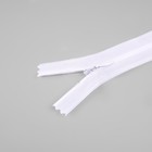 Молния потайная, №3, неразъёмная, потайная, замок автомат, 25 см, цвет белый, цена за 1 штуку - Фото 2