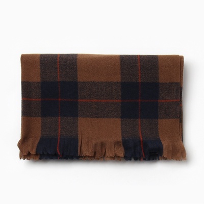 Шарф зимний с кистями MINAKU, размер 65×180 + 3 см, принт клетка