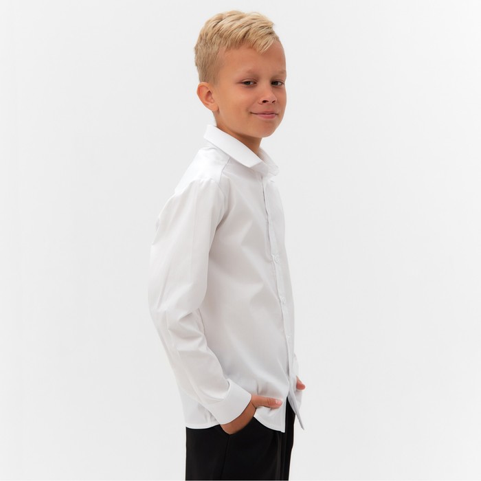 Рубашка для мальчика MINAKU: School Collection, цвет белый, рост 134 см