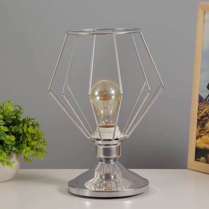 Настольная лампа "Шерен" 1х40Вт Е27 хром RISALUX - Фото 1