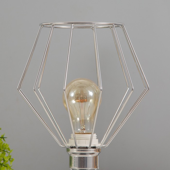 Настольная лампа "Шерен" 1х40Вт Е27 хром RISALUX - фото 1890192476
