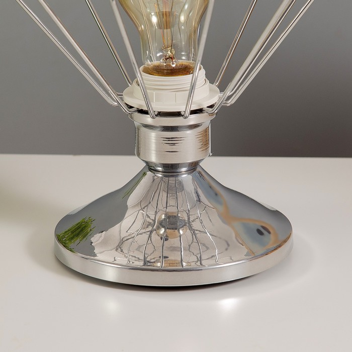 Настольная лампа "Шерен" 1х40Вт Е27 хром RISALUX - фото 1890192477