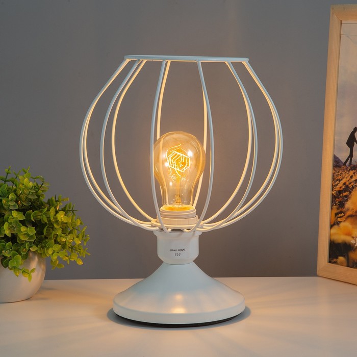 Настольная лампа "Руана" 1х40Вт Е27 белый RISALUX - фото 1890192487