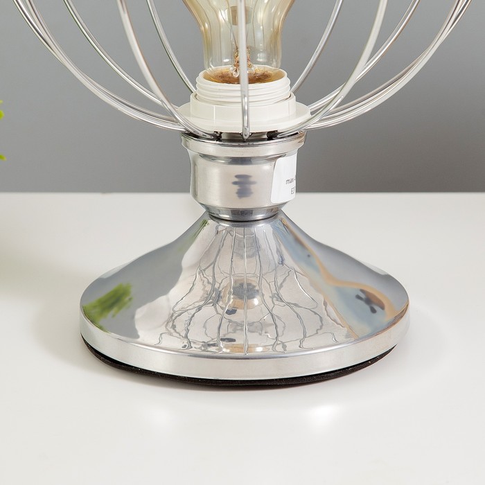 Настольная лампа "Руана" 1х40Вт Е27 хром RISALUX - фото 1890192495