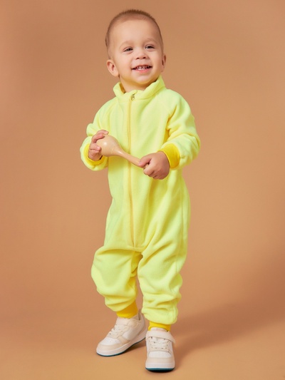 Комбинезон детский флисовый, жёлтый неон, рост 86-92 см