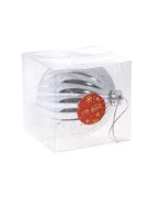 Ёлочная игрушка «Винтаж», шар новогодний, d=11.5 см, полосы, серебристый - Фото 4