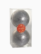 Ёлочные игрушки «Ретро», шары новогодние, пластик, набор d=10 см, 2 шт., серебристый - фото 7488860 Ёлочные игрушки «Ретро», шары новогодние, пластик, набор d=10 см, 2 шт., серебристый - фото 7488860