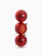 Ёлочные игрушки «Ретро», шары новогодние, d=8 см, набор 3 шт., красный - Фото 6