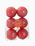 Ёлочные игрушки «Ретро», шары новогодние, d=6 см, набор 6 шт., красный - Фото 5