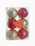 Ёлочные игрушки «Ретро», шары новогодние, d=6 см, набор 6 шт., жёлтый/красный - Фото 5